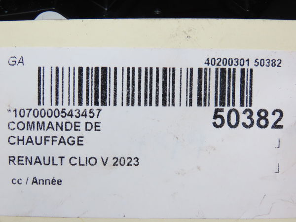Commande de chauffage Renault CLIO V (B7_) 1.6 e-tech 145 (b7mu) (2022)