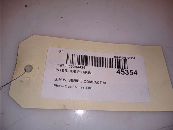 Interrupteur commande de phares Bmw 3 Compact (E46) 320 td (2001-2005)