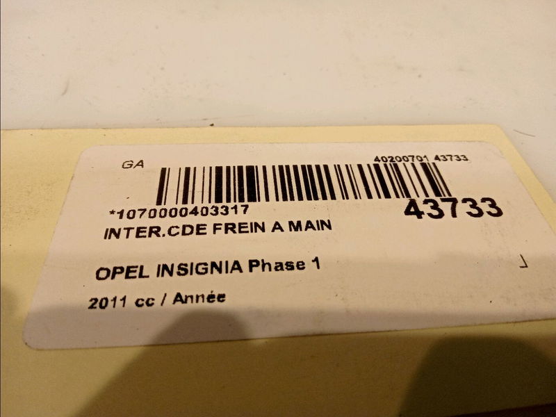 Interrupteur commande de frein a main Opel INSIGNIA A (G09) 2.8 v6 turbo opc 4x4 (68) (2009-2017)