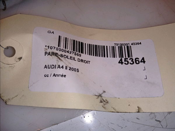 Pare-soleil droit Audi A4 B7 Avant (8ED) 2.0 tdi (2004-2008)