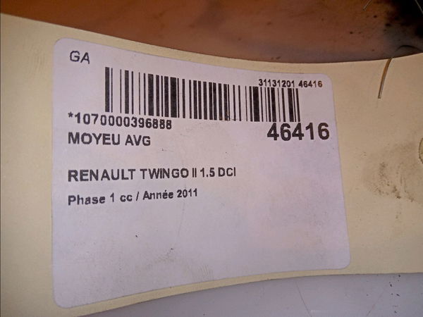 Moyeu avg Renault TWINGO II (CN0_) 1.5 dci 75 (2010) 3 portes