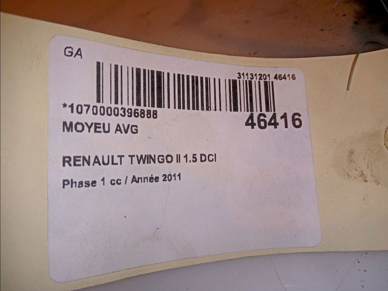 Moyeu avg Renault TWINGO II (CN0_) 1.5 dci 75 (2010) 3 portes