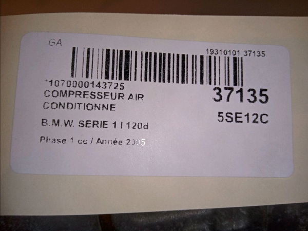 Compresseur air conditionne Bmw 1 (E87) 120 d (2004-2011)
