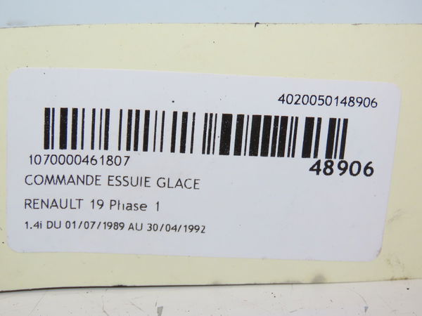 Commande essuie glace Renault 19 I (B-C53_) 1.4 (b-c53p) (1989-1993)