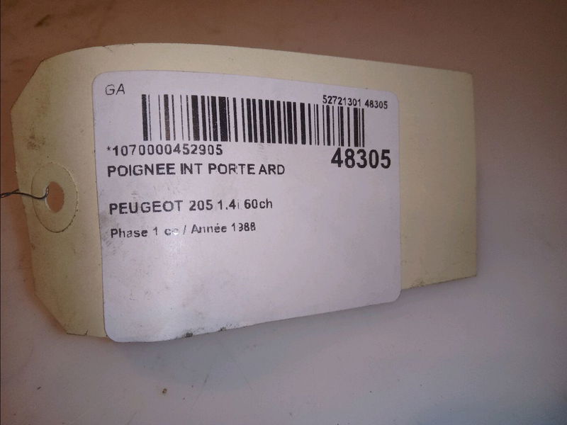 Poignee int porte ard Peugeot 205 II (20A-C) 1.4 (1988-1998)