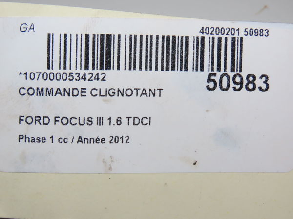 Commande clignotant Ford FOCUS III 1.6 tdci (2010-2017)