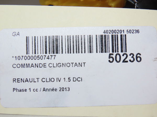 Commande clignotant Renault CLIO IV (BH_) 1.5 dci 90 (2012) 5 portes
