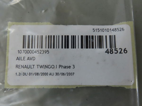 Aile avant droite RENAULT TWINGO
