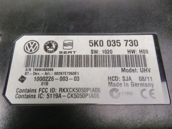 Commande autoradio Seat LEON (1P1) 1.6 tdi (2010-2012)