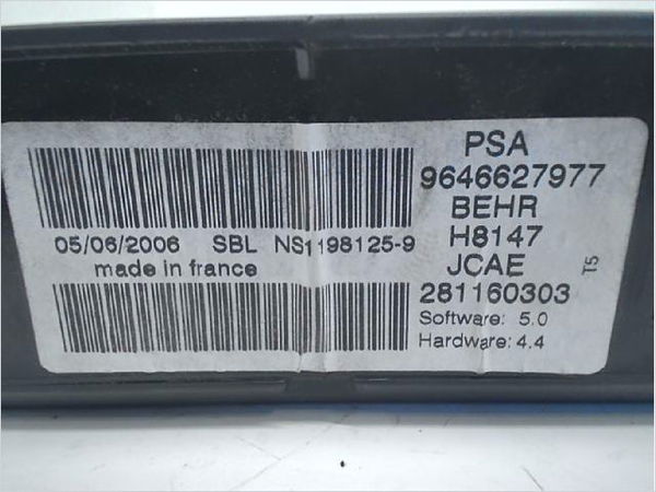 Commande de chauffage Peugeot 307 CC (3B) 1.6 16v (2003-2009) 2 portes