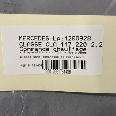 Commande de chauffage Mercedes-benz CLA Coupé (C117) Cla 220 cdi - d (117.303) (2013-2019)