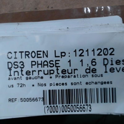 Commande lève-glace porte avant gauche Citroën DS3 (SA_) 1.6 hdi 115 (2012-2015)