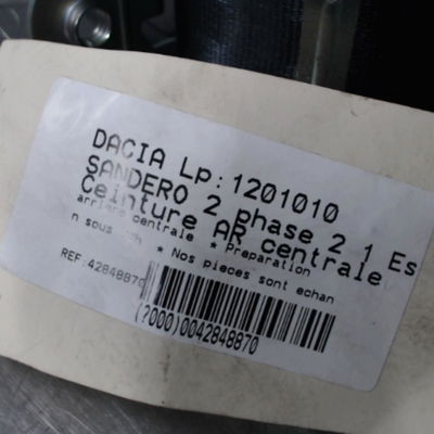 Ceinture arrière centrale Dacia SANDERO II 1.0 sce 75 (b8jc, b8jd) (2016)