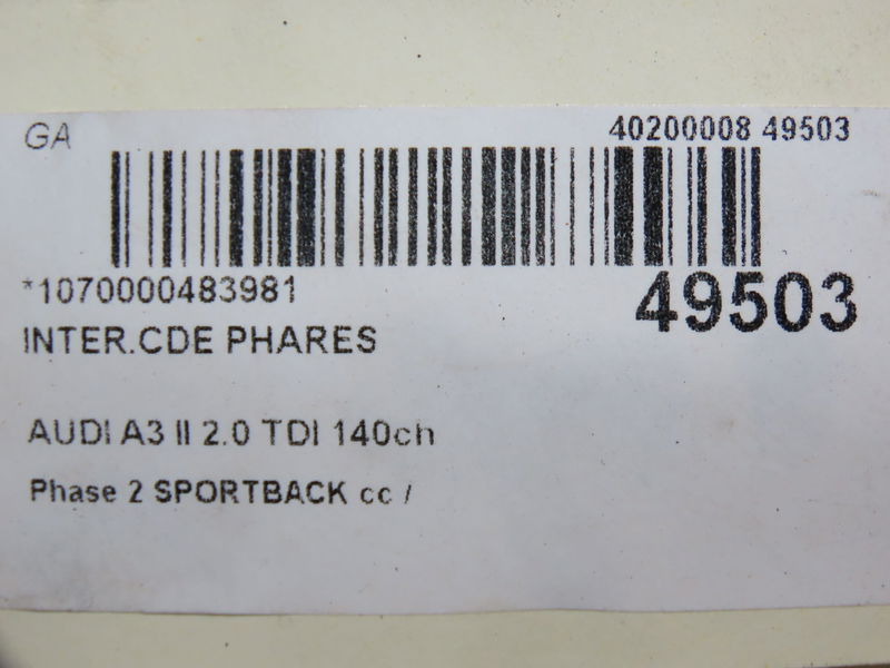 Interrupteur commande de phares Audi A3 Sportback (8PA) 2.0 tdi 16v (2004-2013) 5 portes