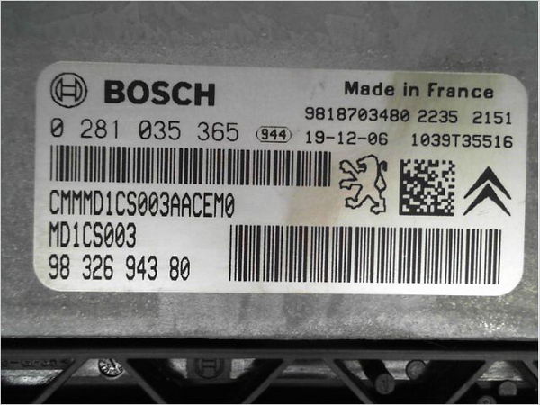 Calculateur moteur Citroën C4 CACTUS 1.5 bluehdi 120 (2018)