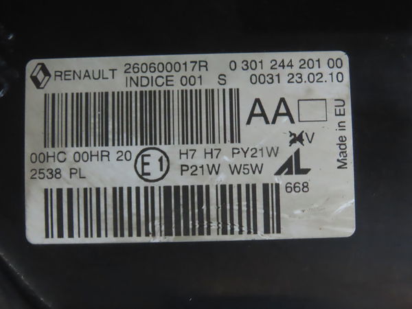 Phare gauche RENAULT MEGANE COUPE