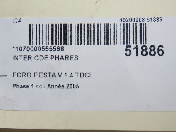 Interrupteur commande de phares Ford FIESTA V (JH_, JD_) 1.4 tdci (2001-2008) 5 portes