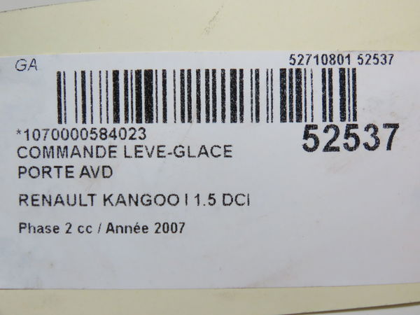 Commande lève-glace porte avant droite Renault KANGOO (KC0-1_) 1.5 dci (2003) 4 portes