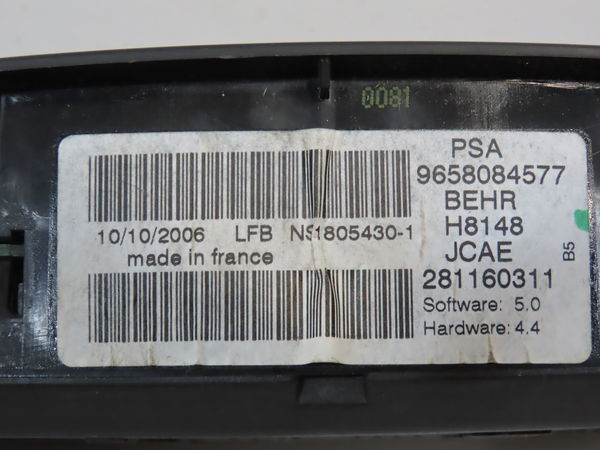 Commande de chauffage Citroën C4 I (LC_) 1.6 hdi (2004-2011)