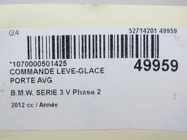 Commande lève-glace porte avant gauche Bmw 3 (F30, F80) 335 i (2011-2015)