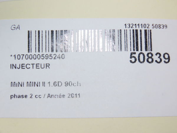 Injecteur Mini MINI (R56) One d (2010-2013)