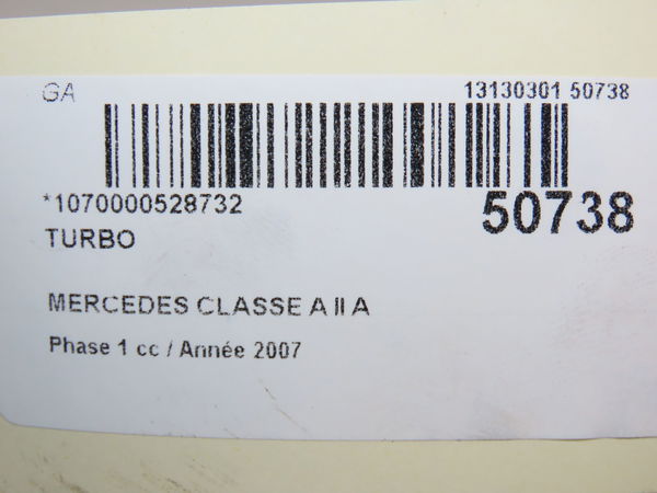 Turbo Mercedes-benz CLASSE A (W169) A 180 cdi (169.007, 169.307) (2004-2012) 5 portes