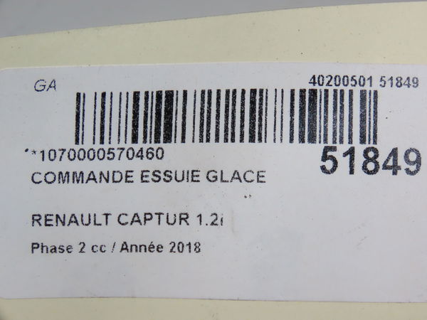 Commande essuie glace Renault CAPTUR I (J5_, H5_) 1.2 tce 120 (2013)