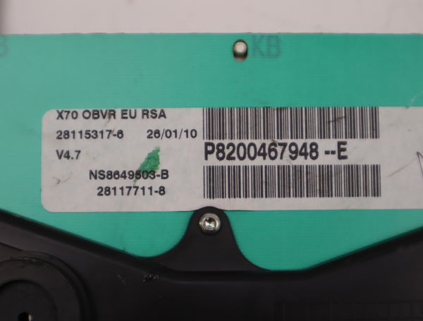 Bloc compteurs Renault MASTER II Camionnette (FD) 2.5 dci (2006-2010)