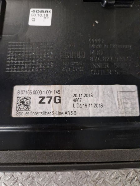 Becquet hayon Audi A3 Sportback (8VA, 8VF) 35 tdi (2018-2020)