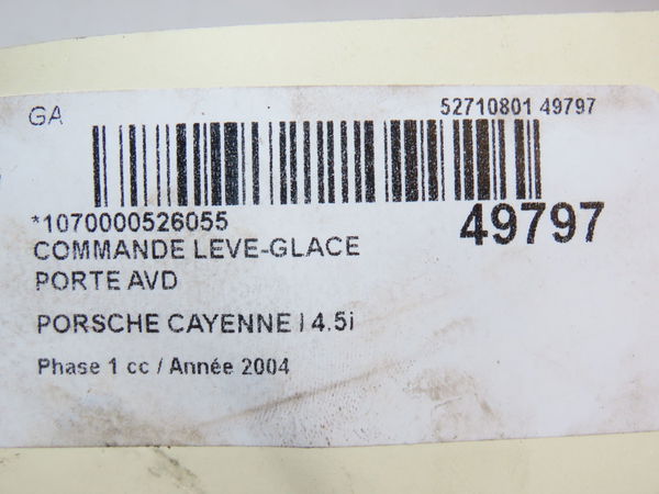 Commande lève-glace porte avant droite Porsche CAYENNE (9PA) S 4.5 (2002-2007)