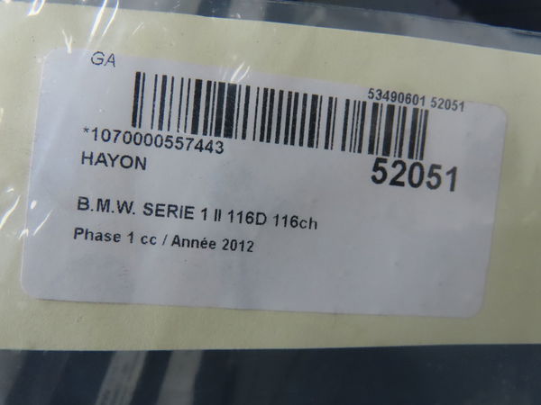 Hayon Bmw 1 (F20) 116 d (2012-2015)