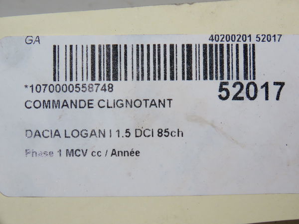 Commande clignotant Dacia LOGAN MCV (KS_) 1.5 dci (ks0w) (2007-2012) 5 portes