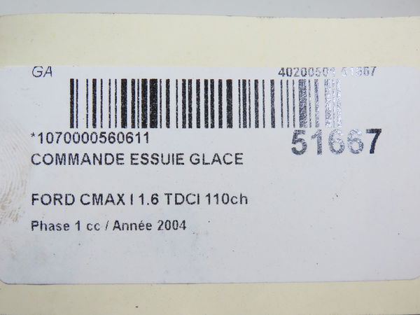 Commande essuie glace Ford FOCUS C-MAX (DM2) 1.6 tdci (2003-2007)