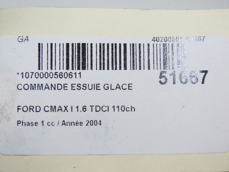 Commande essuie glace Ford FOCUS C-MAX (DM2) 1.6 tdci (2003-2007)