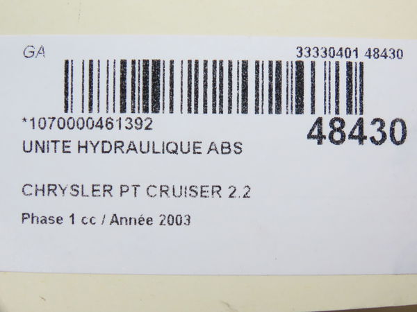 Unité hydraulique abs Chrysler PT CRUISER (PT_) 2.2 crd (2002-2010)