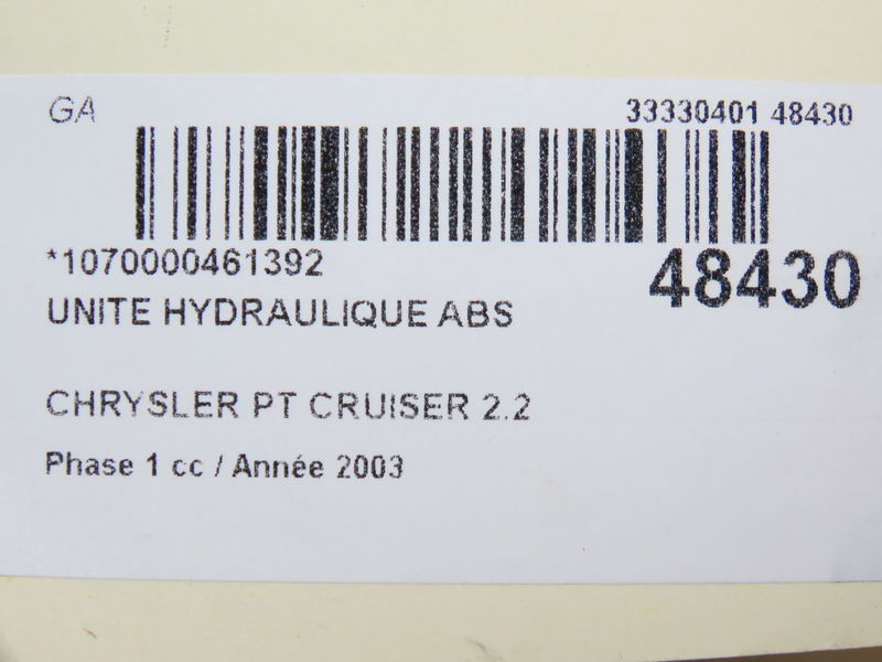 Unité hydraulique abs Chrysler PT CRUISER (PT_) 2.2 crd (2002-2010)