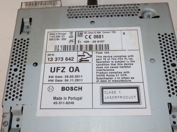 Autoradio Opel CORSA D (S07) 1.4 (l08, l68) (2006-2014)
