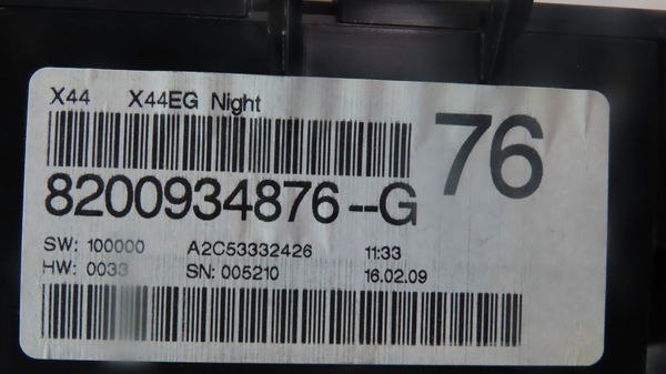 Bloc compteurs Renault TWINGO II (CN0_) 1.2 16v (cn0k, cn0v) (2007) 3 portes