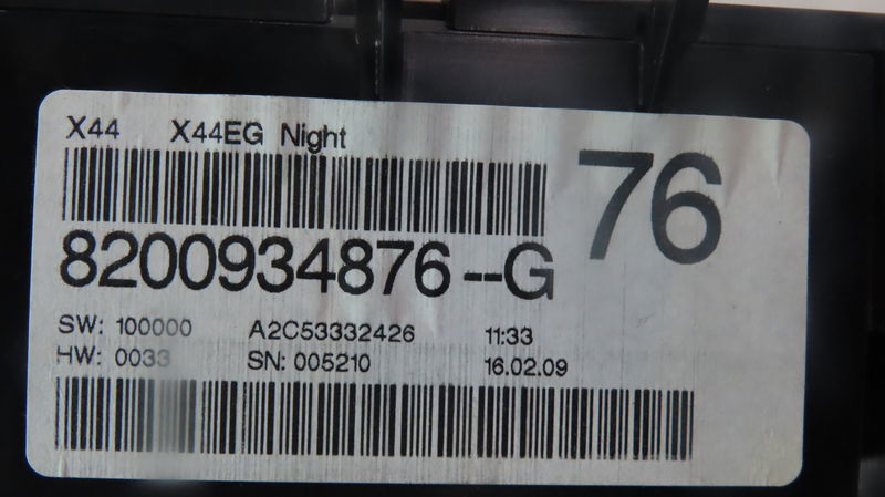 Bloc compteurs Renault TWINGO II (CN0_) 1.2 16v (cn0k, cn0v) (2007) 3 portes