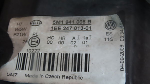 Phare gauche Volkswagen GOLF PLUS V (5M1, 521) 1.9 tdi (2005-2009)