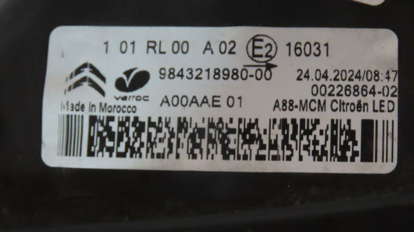 Feux position g Citroën C3 AIRCROSS II (2R_, 2C_) 1.5 bluehdi 110 (2020)