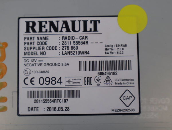 Autoradio Renault CLIO IV (BH_) 0.9 tce 90 (2012) 5 portes