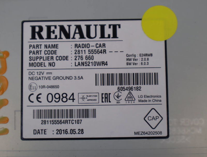 Autoradio Renault CLIO IV (BH_) 0.9 tce 90 (2012) 5 portes