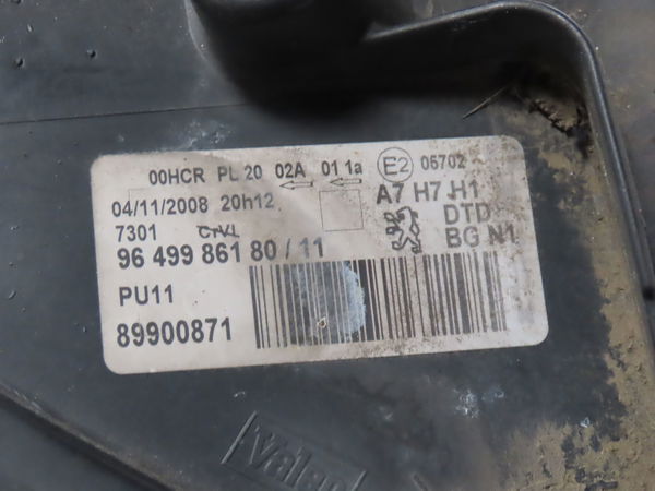 Phare droit Peugeot 207 SW (WK_) 1.6 hdi (2007-2012) 5 portes