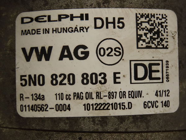 Compresseur air conditionne Volkswagen POLO V (6R1, 6C1) 1.6 tdi (2009)