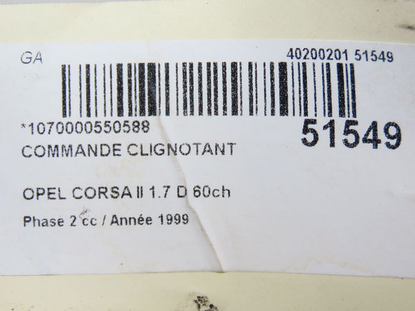 Commande clignotant Opel CORSA B (S93) 1.7 d (f08, f68, m68) (1996-2000)