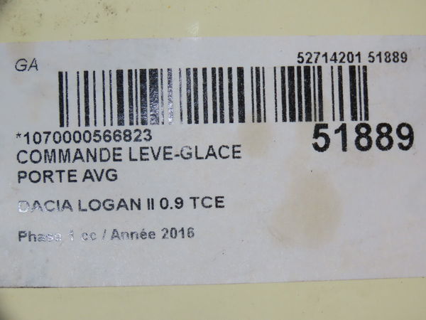 Commande lève-glace porte avant gauche Dacia LOGAN MCV II Tce 90 (k8m1) (2013)