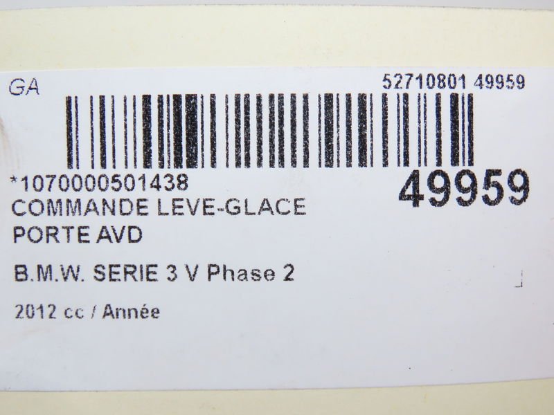 Commande lève-glace porte avant droite Bmw 3 (F30, F80) 335 i (2011-2015)