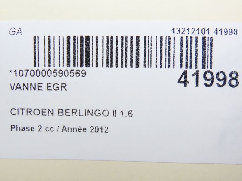 Vanne egr Citroën BERLINGO MULTISPACE (B9) 1.6 hdi 90 (2010)