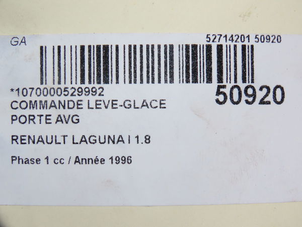 Commande lève-glace porte avant gauche Renault LAGUNA I (B56_, 556_) 1.8 (1995-2001)